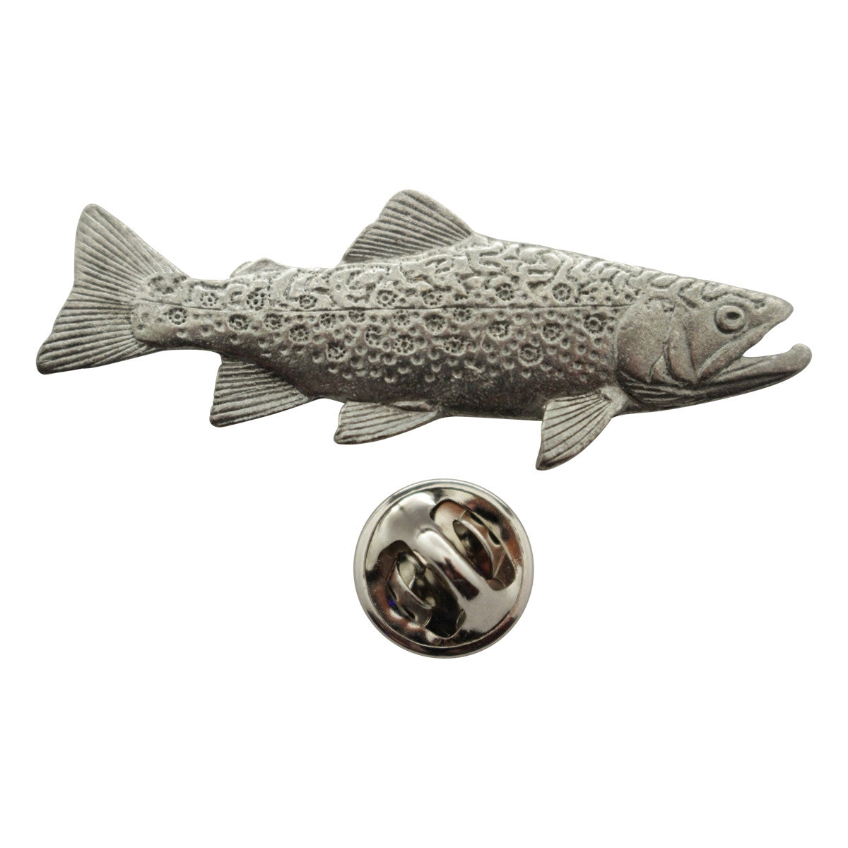 Brook Trout Pin ~ Antiqued Pewter ~ Lapel Pin ~ Sarah's Treats & Treasures